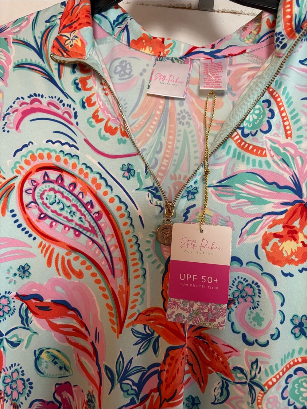 Mint Multicolor Paisley Floral Long Sleeve Shift Dress - Picture 2 of 5